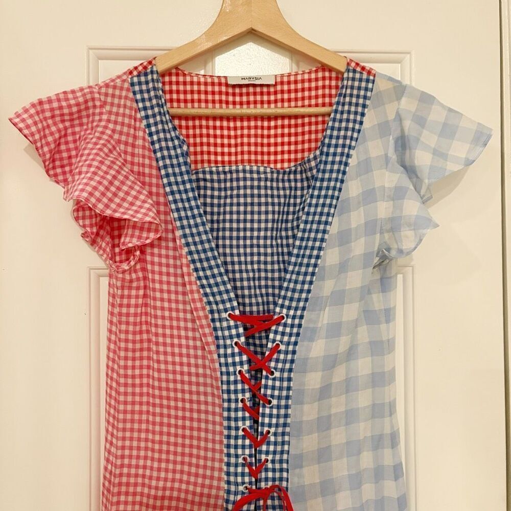Marysia Resort Shelter Dress Gingham PrairieCore Cottagecore Size S Corset - Picture 5 of 10